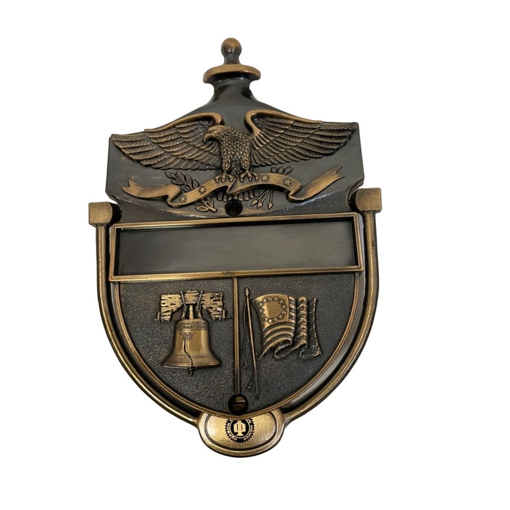 Vintage American Bi-Centennial Door Knocker 1776-1976 Brown Liberty Bell Eagle 7